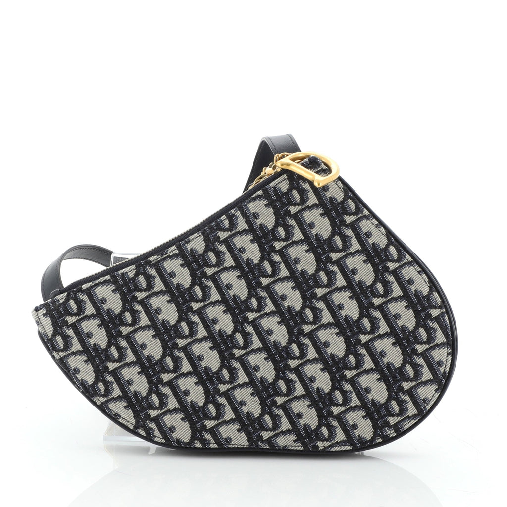 Saddle Triple Zip Crossbody Clutch Oblique Canvas