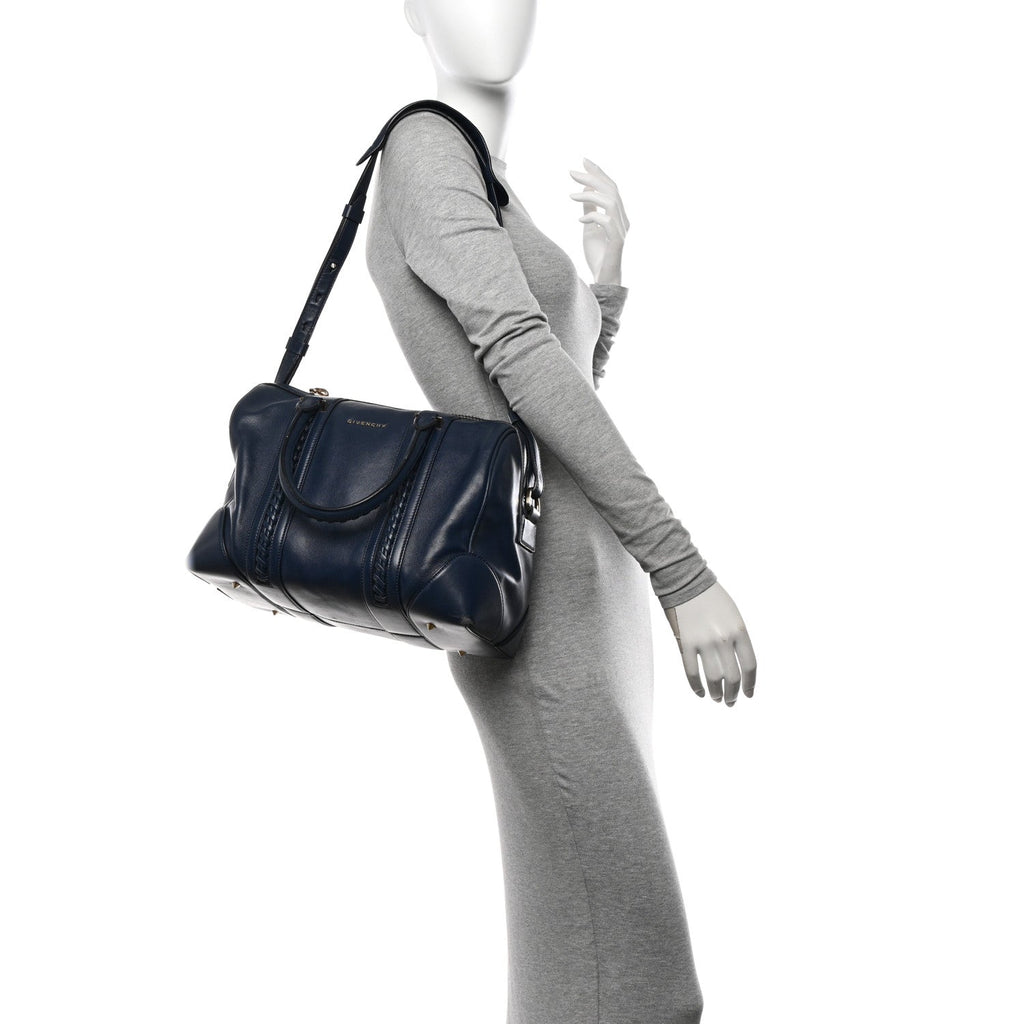 Calfskin Braided Medium Lucrezia Blue