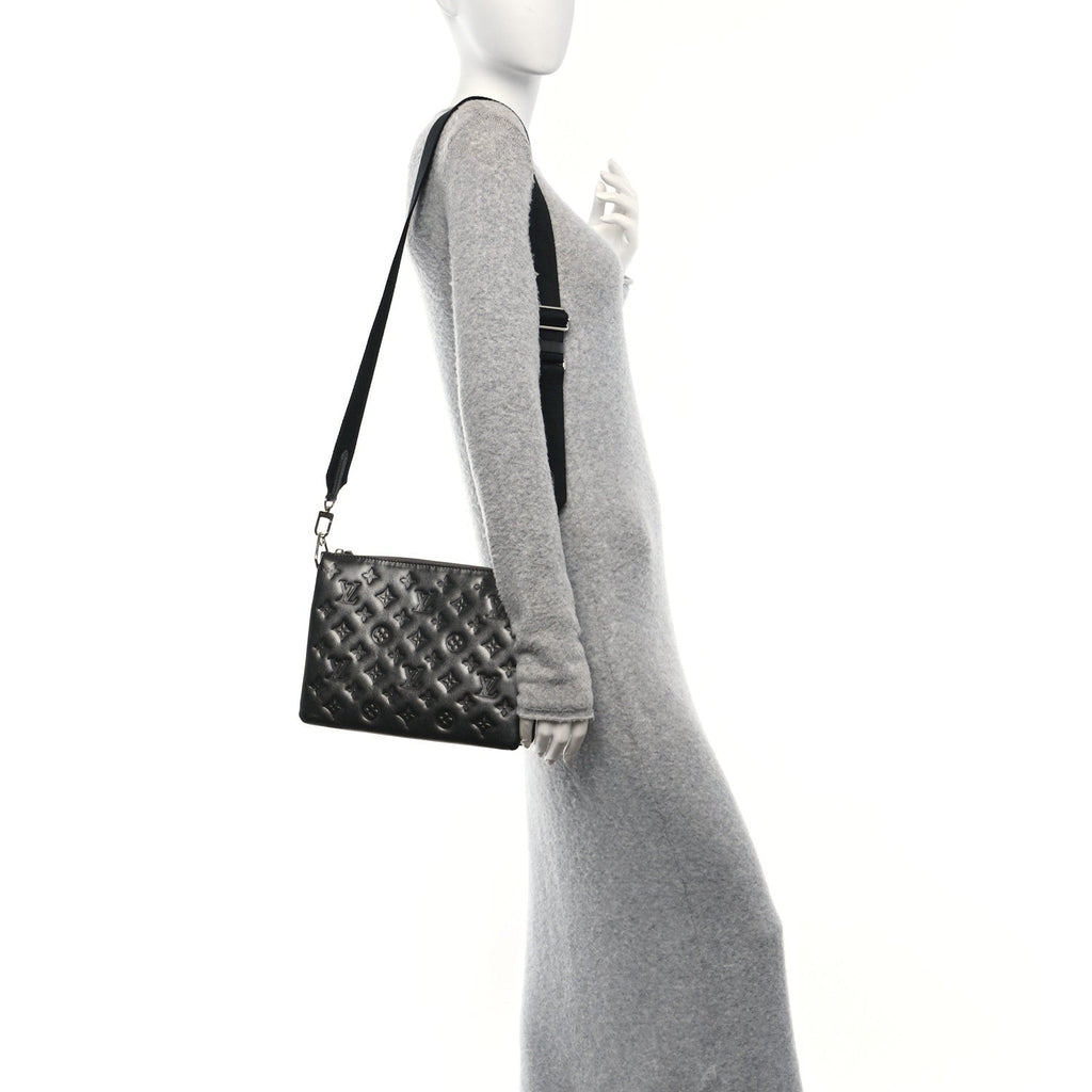 Lambskin Embossed Monogram Coussin PM Anthracite
