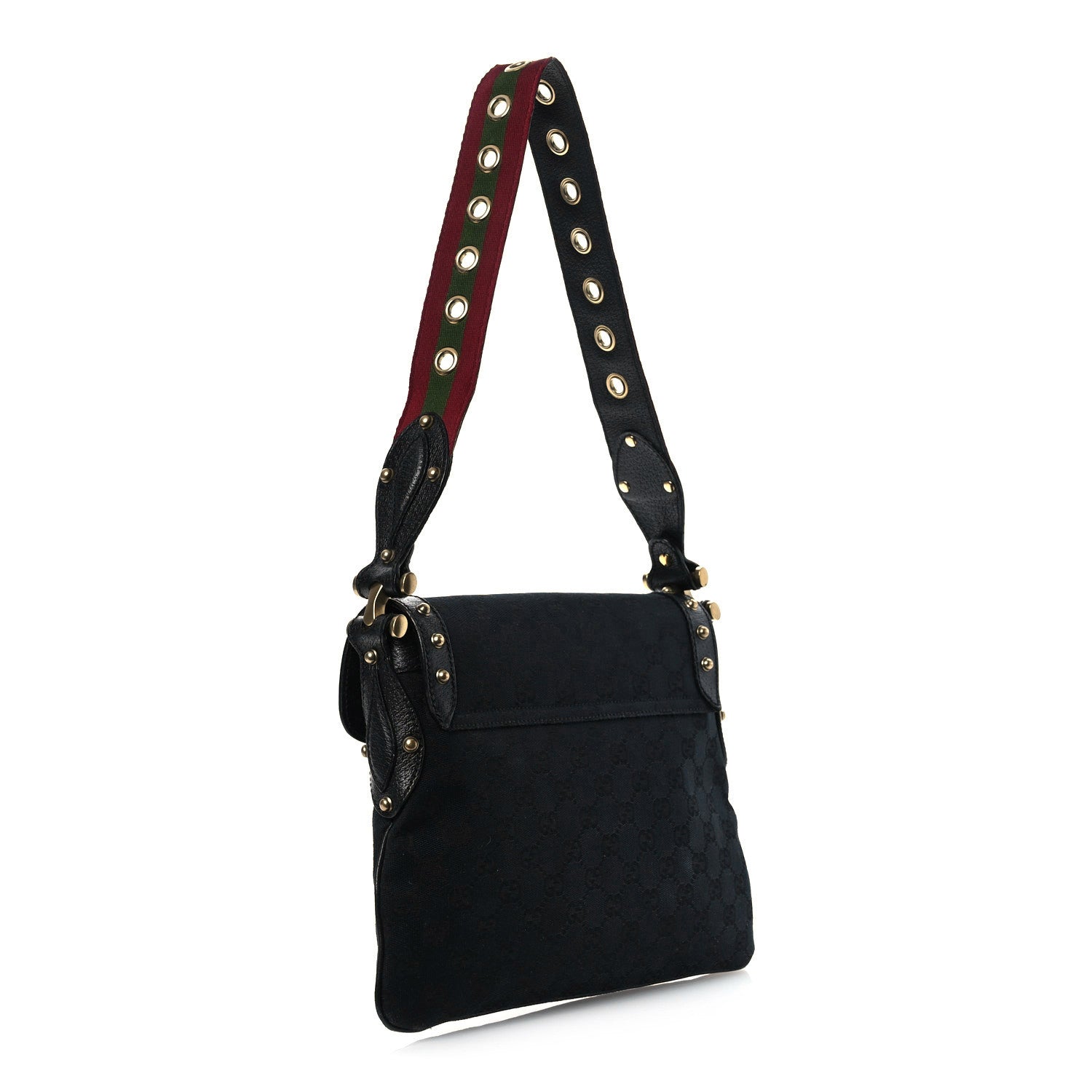 Monogram Studded Pelham Runway Flap Bag Black
