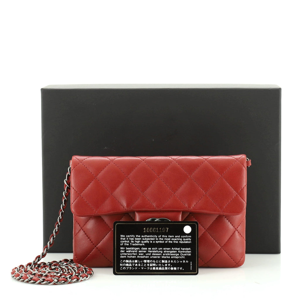 CC Chain Zip Flap Bag Quilted Calfskin Mini