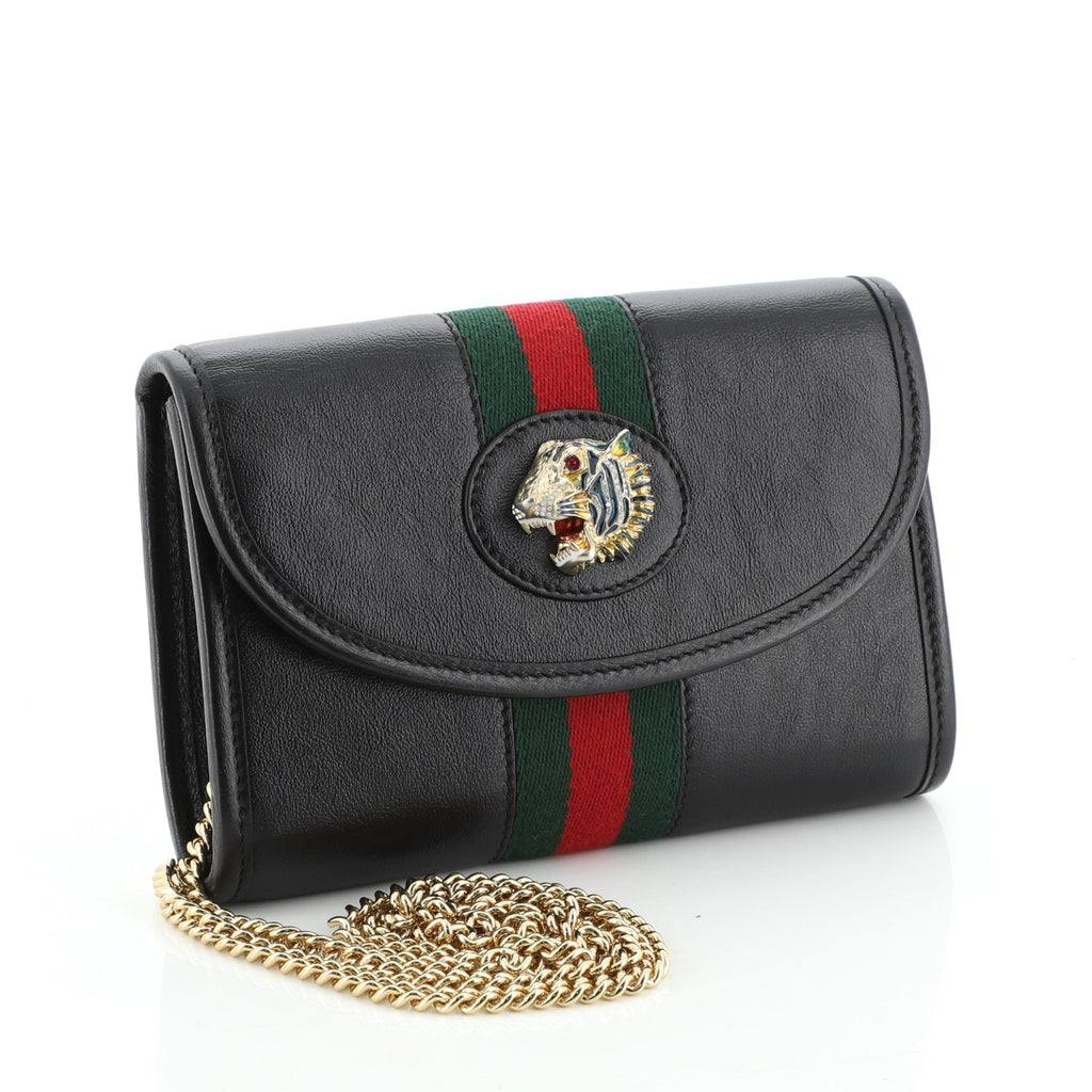 Rajah Web Chain Shoulder Bag Leather Mini