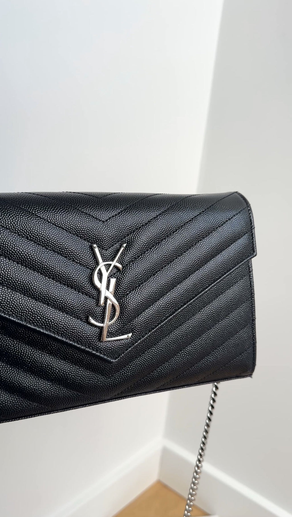 Saint Laurent Black Grain de Poudre YSL Cassandre WOC SHW
