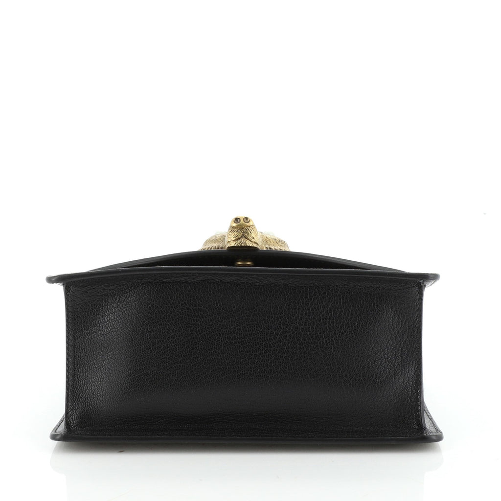 Broche Bamboo Top Handle Bag GG Coated Canvas and Leather Mini