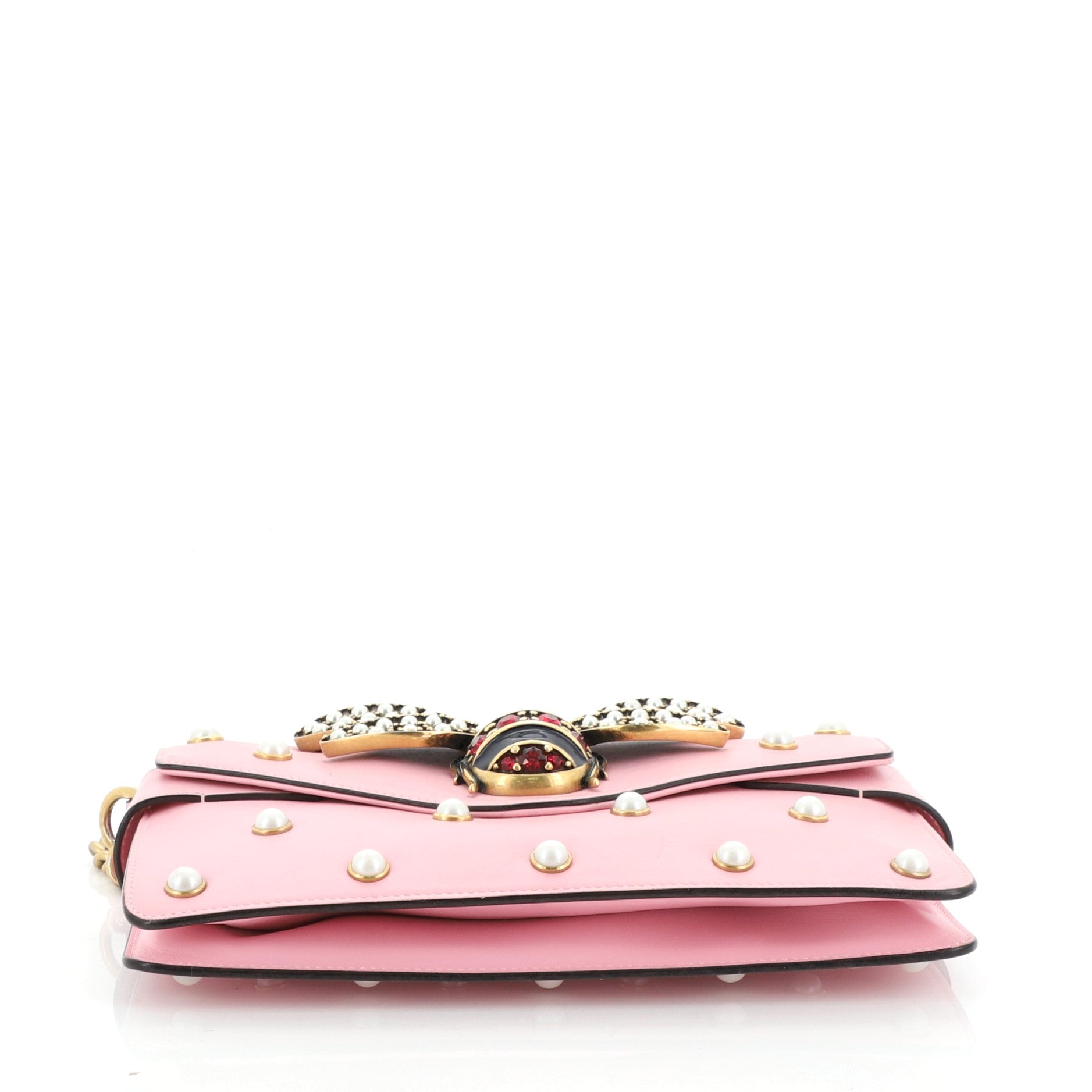 Broadway Pearly Bee Shoulder Bag Embellished Leather Mini