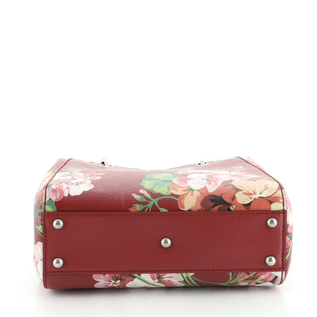 Bamboo Shopper Tote Blooms Print Leather Mini