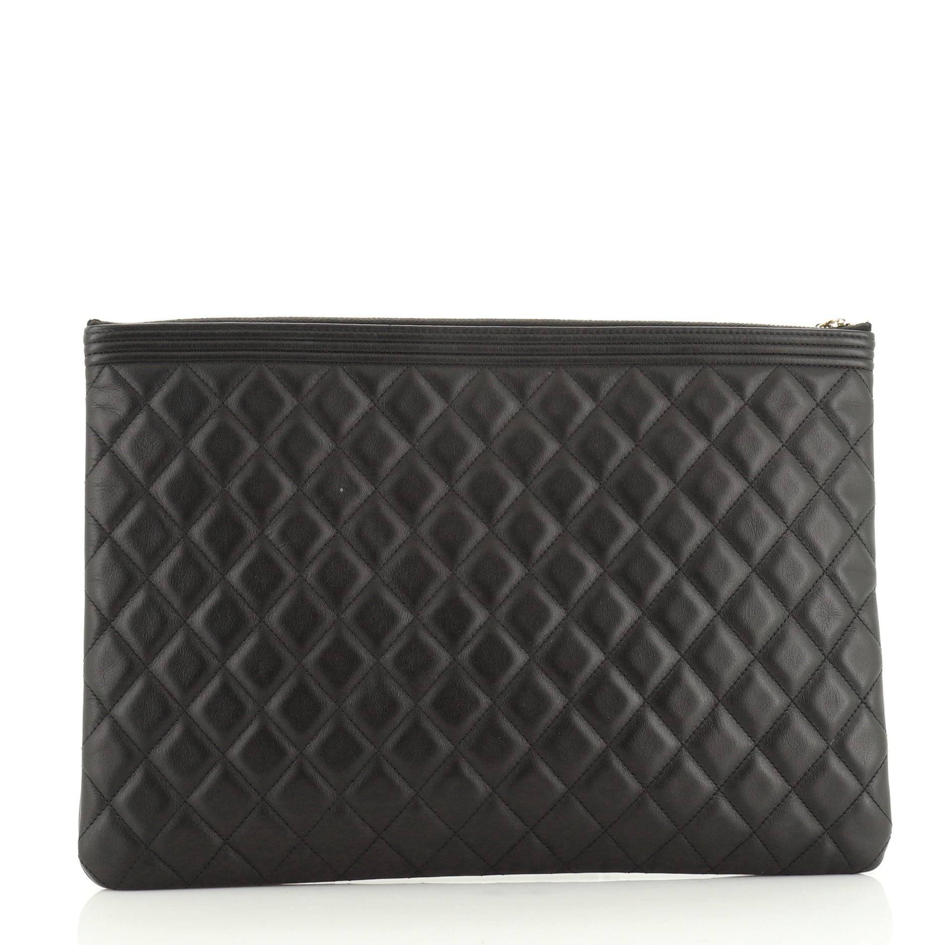 Boy O Case Clutch Quilted Lambskin Large