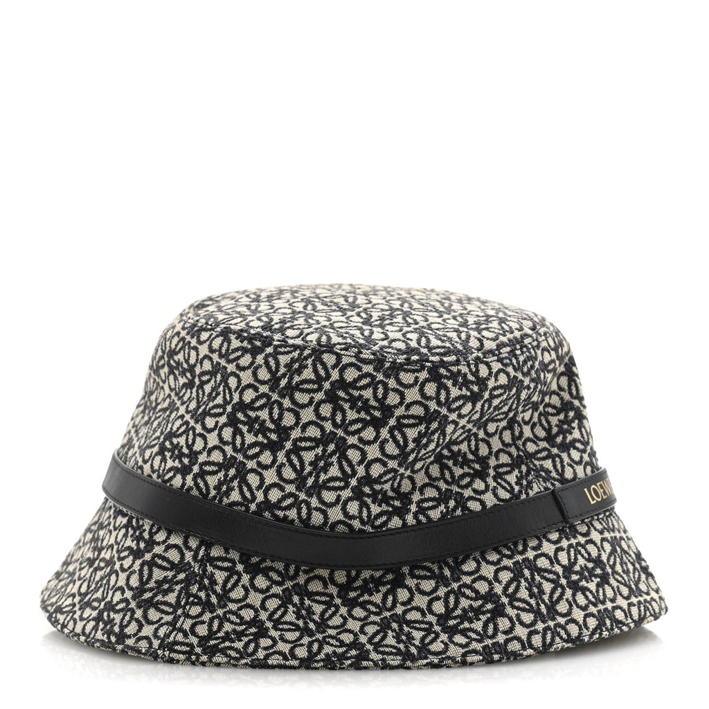 Jacquard Allover Anagram Bucket Hat 59 Ecru Blue