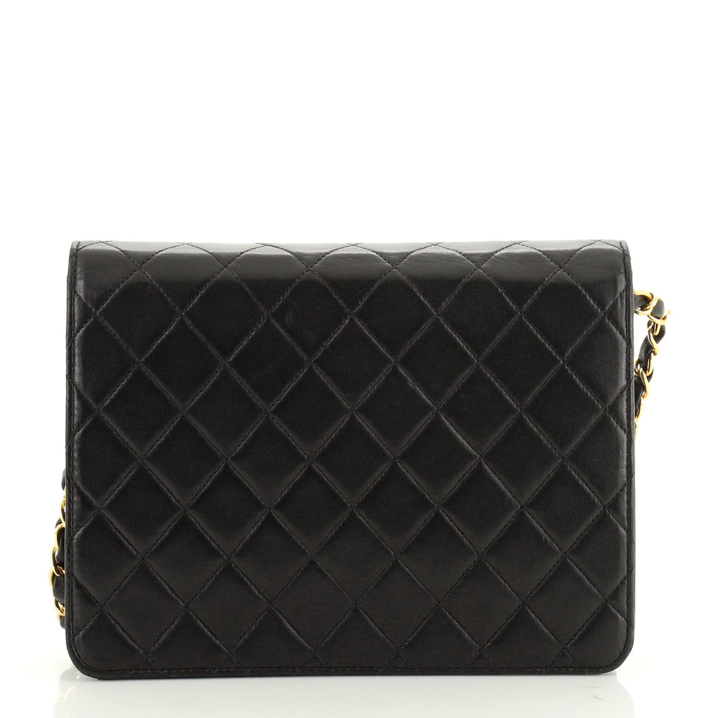 Vintage Clutch with Chain Quilted Leather Small