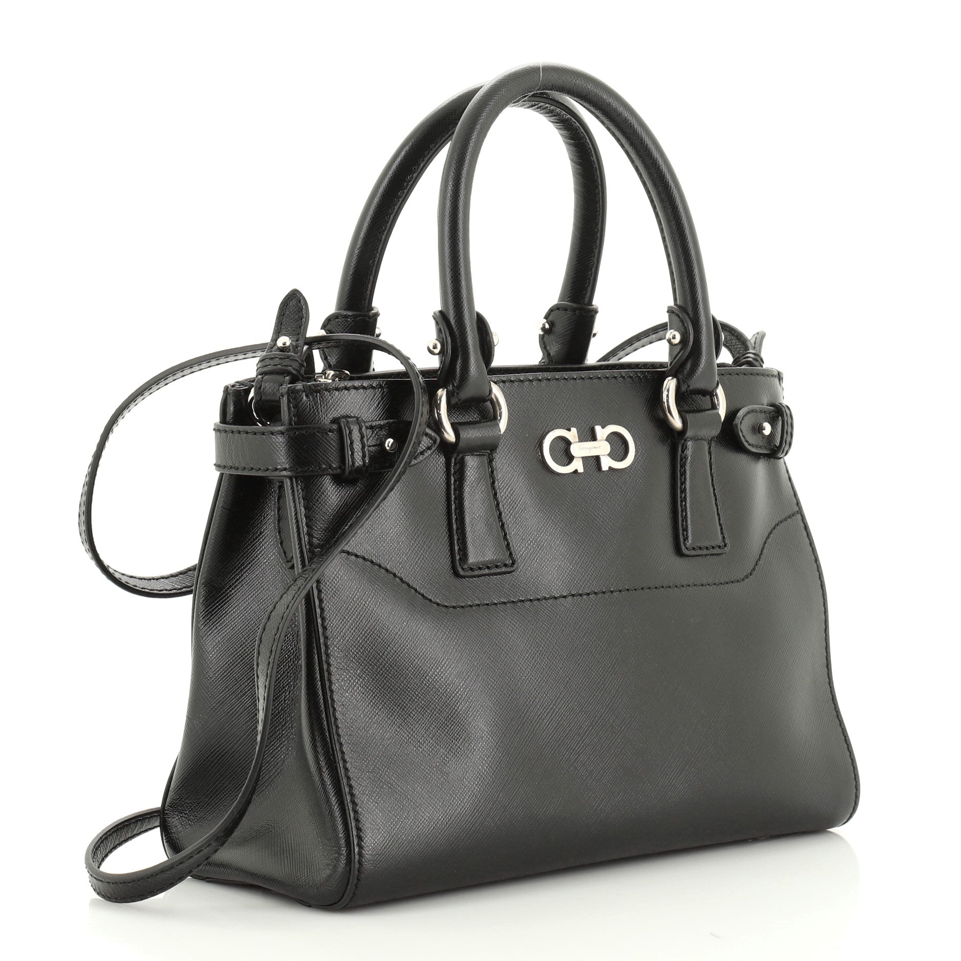 Batik Convertible Satchel Saffiano Leather Mini