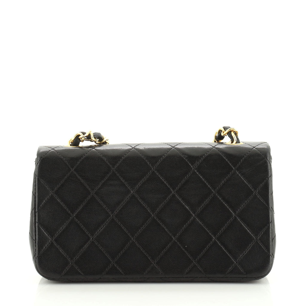 Vintage 3 Way Full Flap Bag Quilted Lambskin Mini