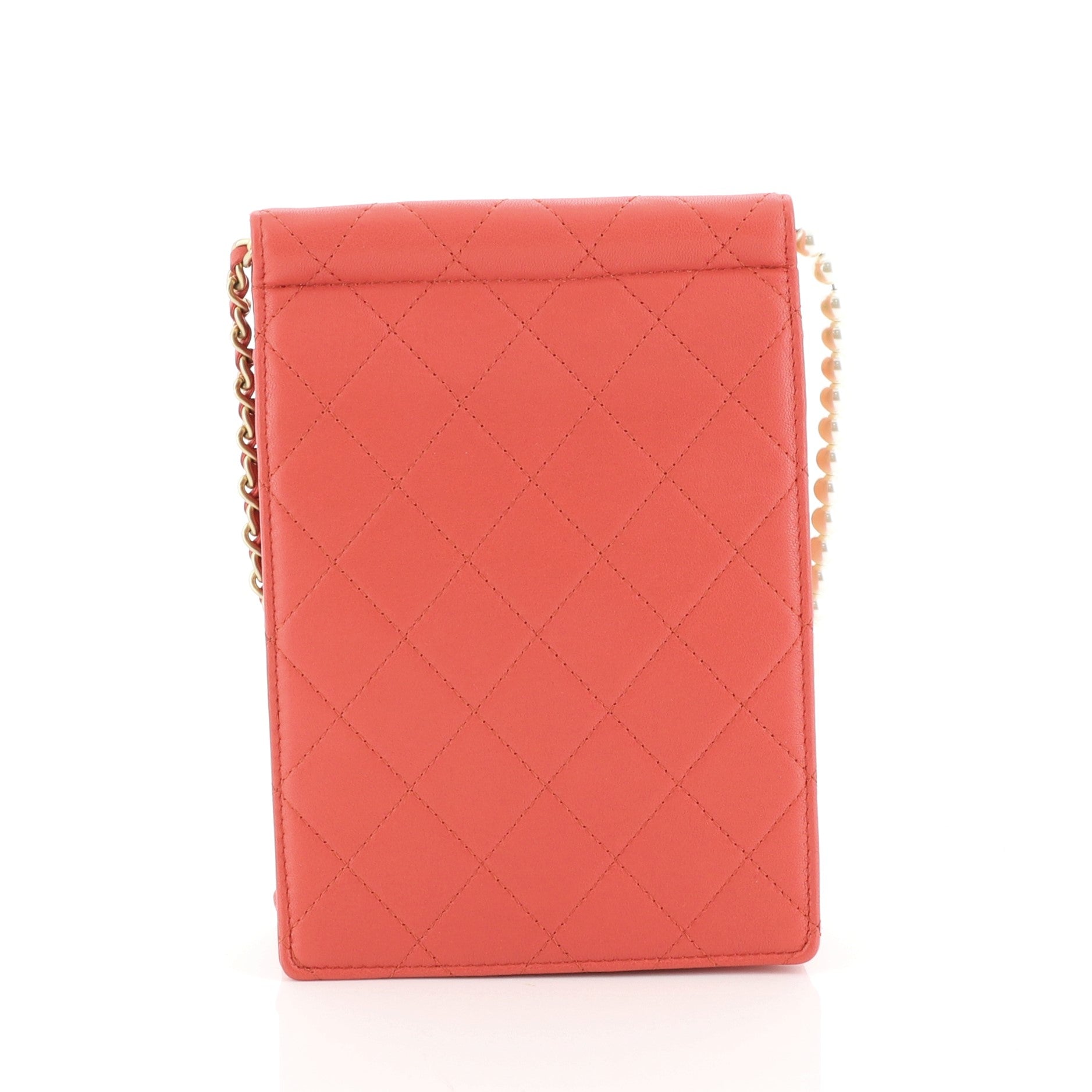 Pearl Chain Flap Bag Quilted Lambskin Mini