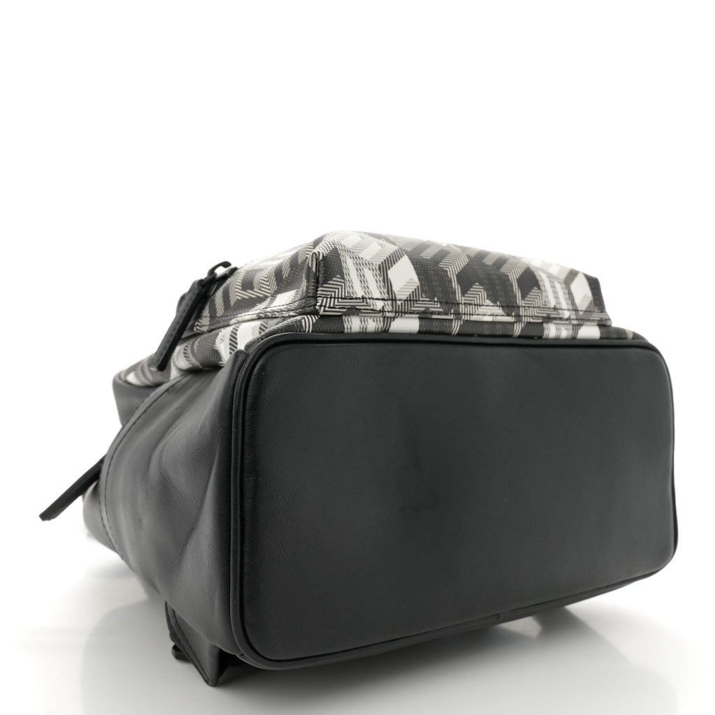 Cubic Monogram Medium Backpack Black White