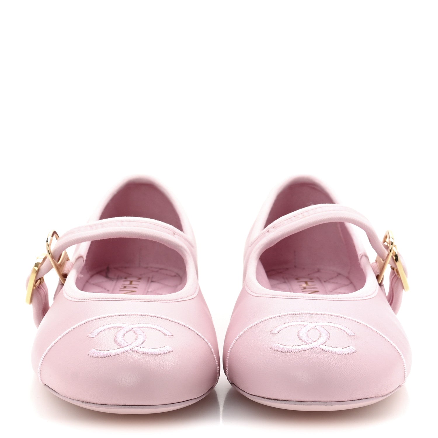 Lambskin Mary Jane Flats 37.5 Light Pink
