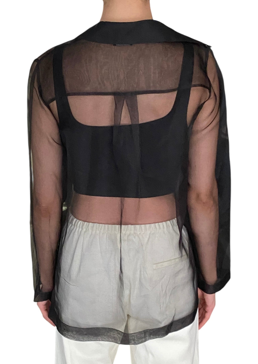 Chanel Black Sheer Chiffon Shirt - FR 38 / US 4-6