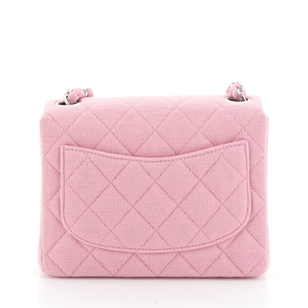 Vintage Square Classic Single Flap Bag Quilted Jersey Mini