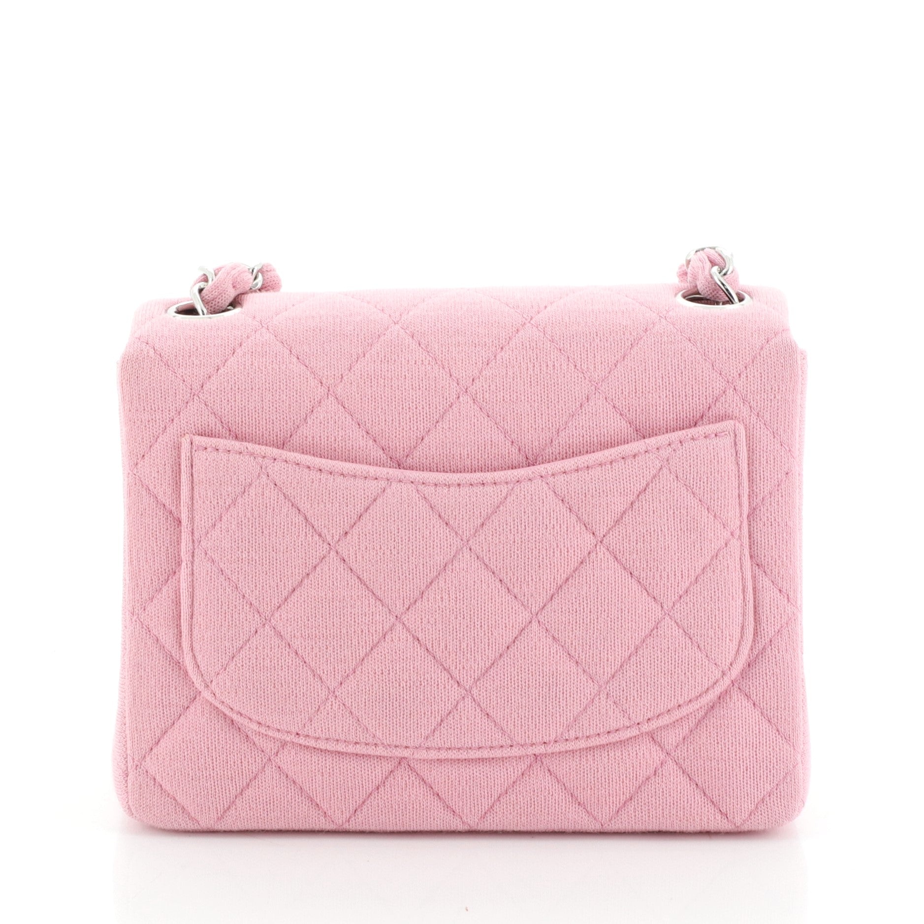 Vintage Square Classic Single Flap Bag Quilted Jersey Mini