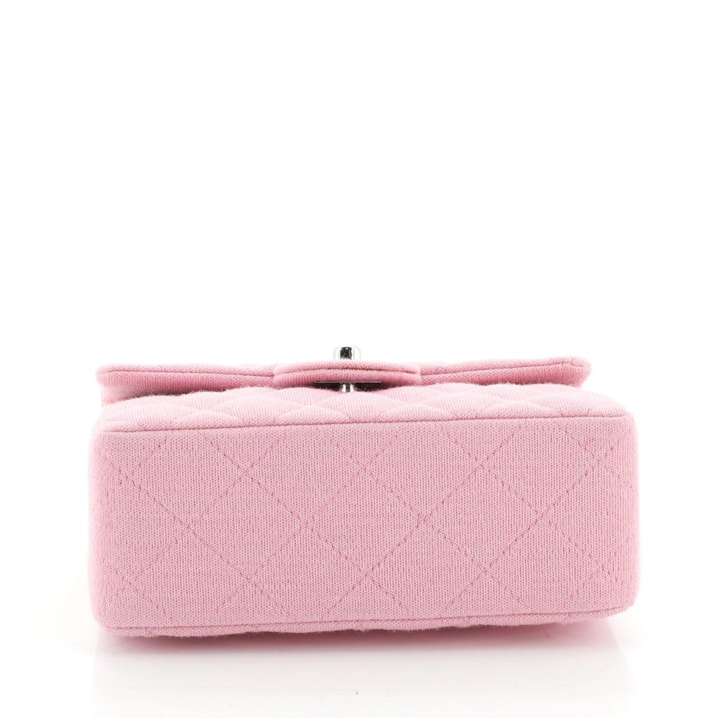 Vintage Square Classic Single Flap Bag Quilted Jersey Mini