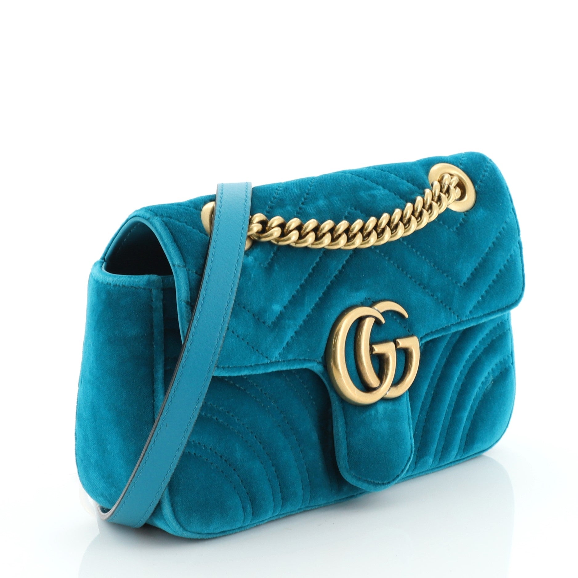 GG Marmont Flap Bag Matelasse Velvet Mini