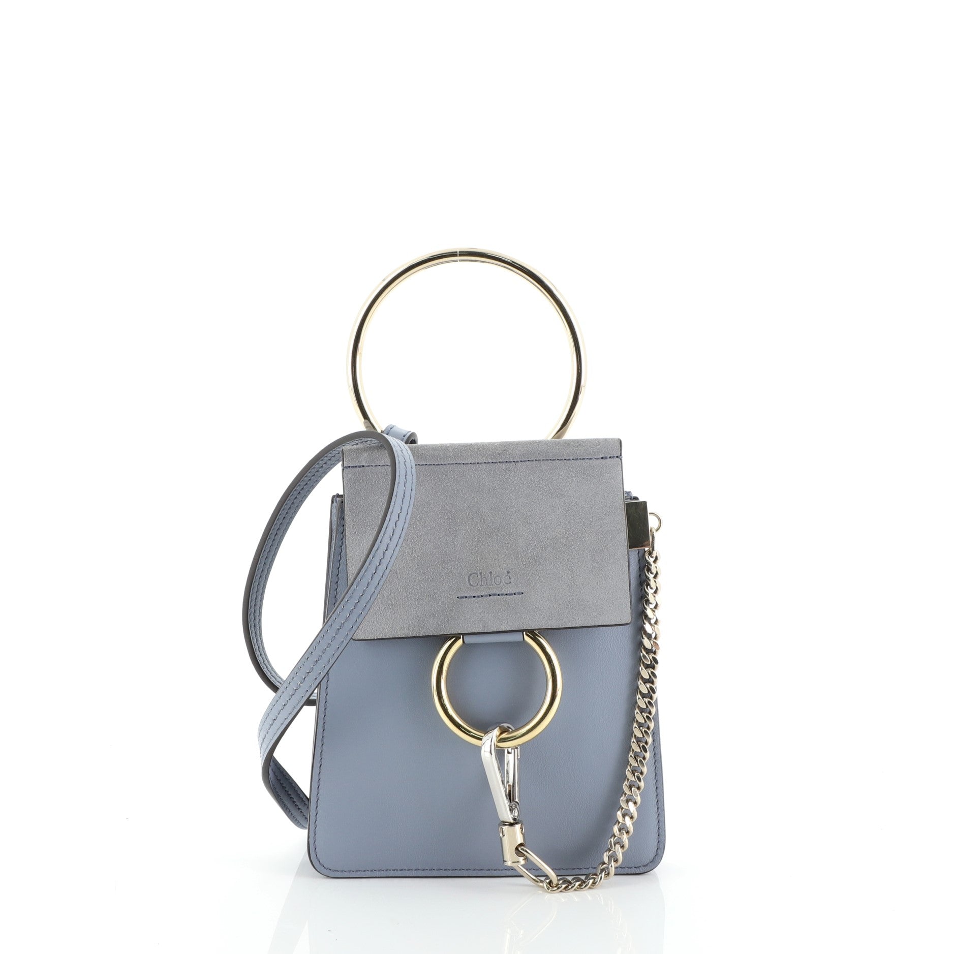Faye Bracelet Crossbody Bag Leather and Suede Mini