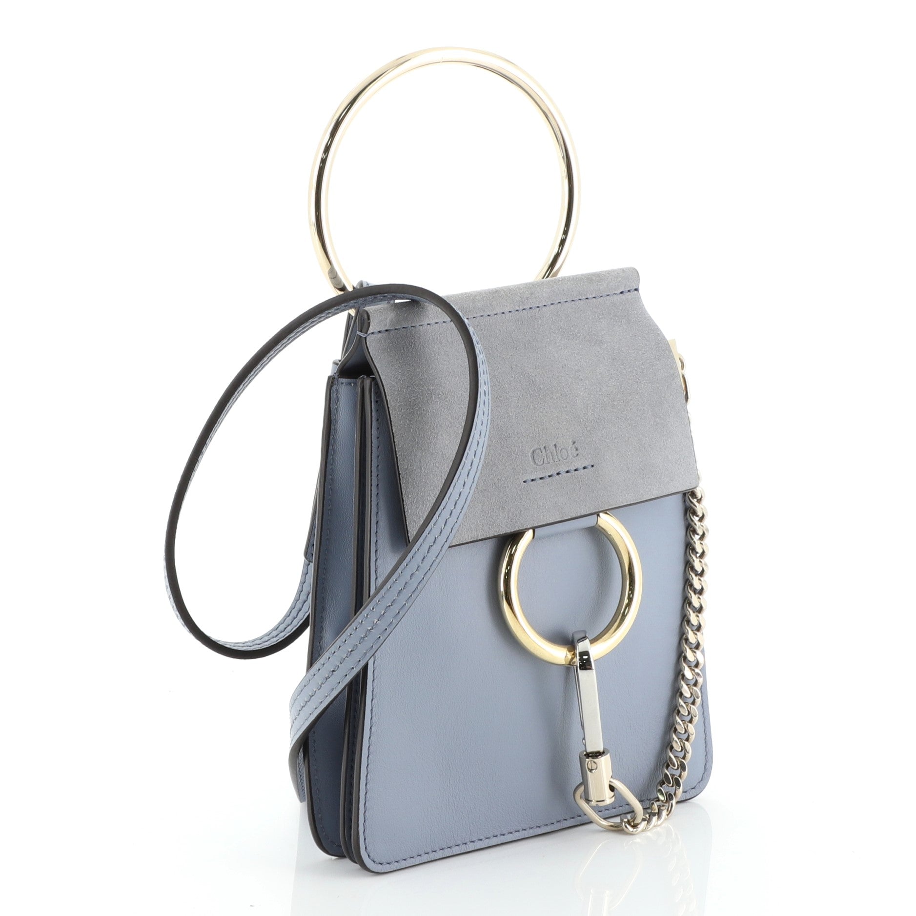 Faye Bracelet Crossbody Bag Leather and Suede Mini