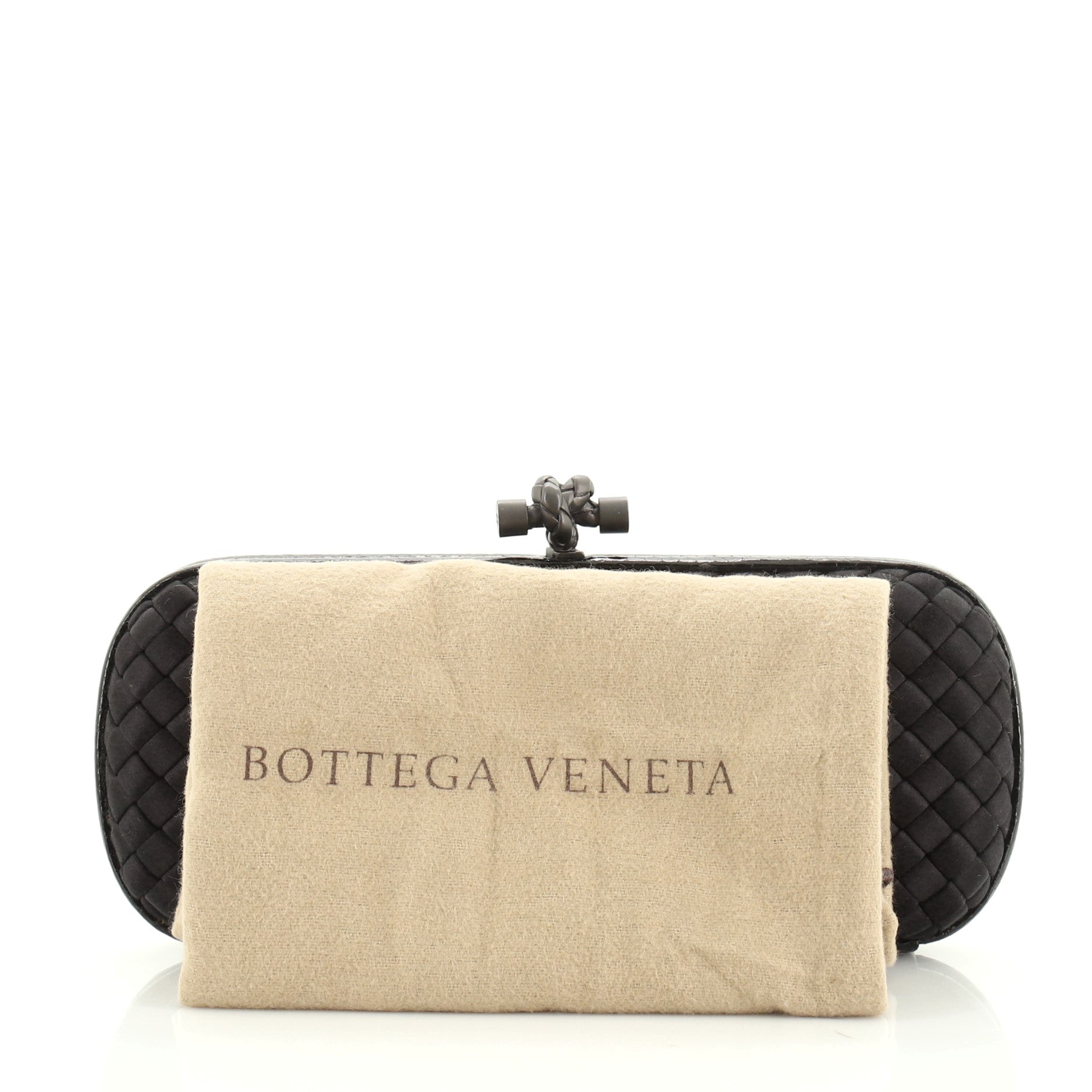 Box Knot Clutch Intrecciato Satin Long