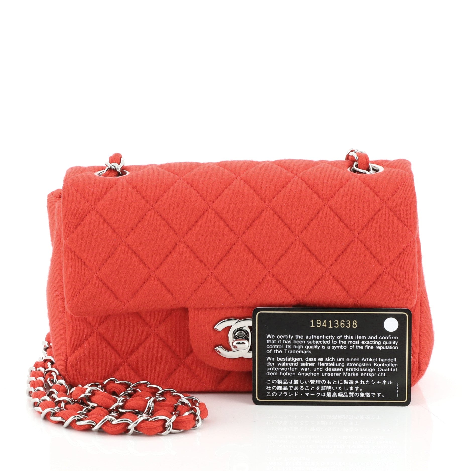 Classic Single Flap Bag Quilted Jersey Mini