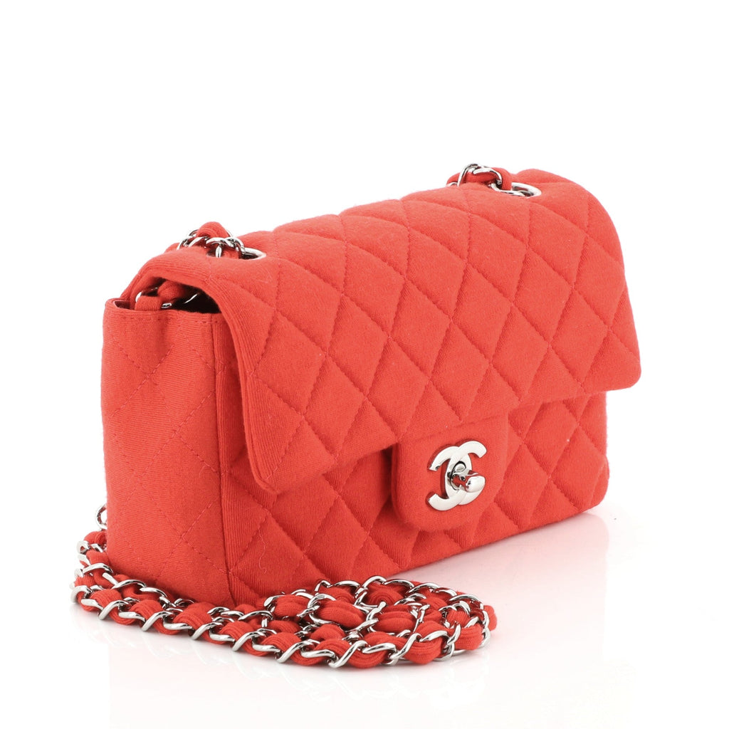 Classic Single Flap Bag Quilted Jersey Mini