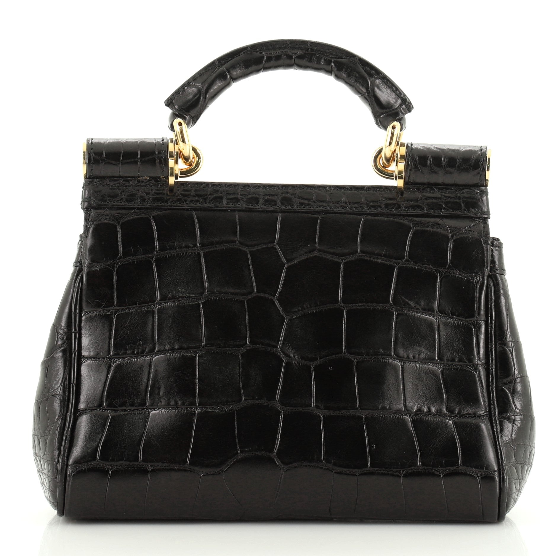Miss Sicily Bag Crocodile Embossed Leather Mini