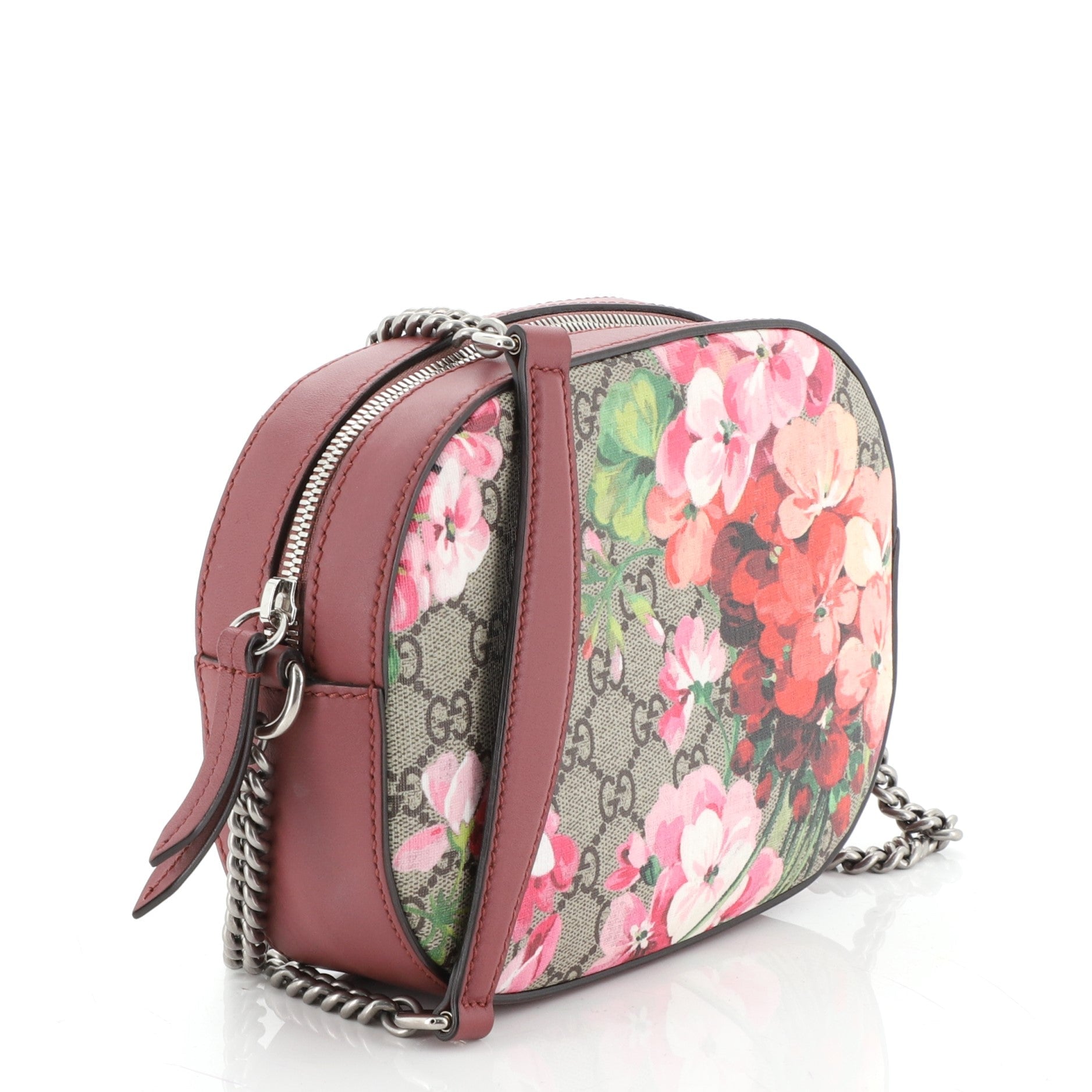 Chain Crossbody Bag Blooms Print GG Coated Canvas Mini