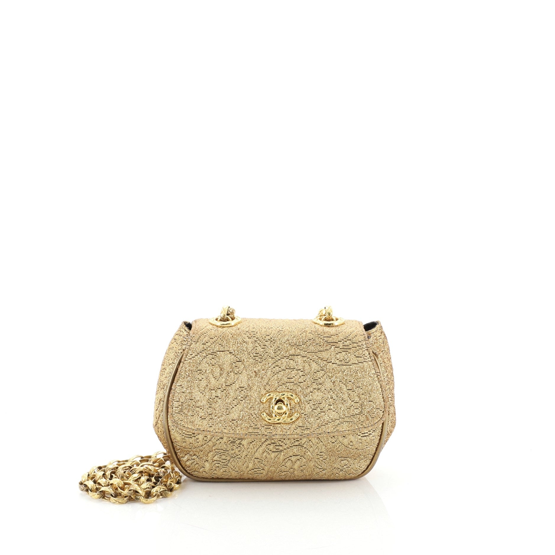 Vintage CC Chain Flap Bag Brocade Mini