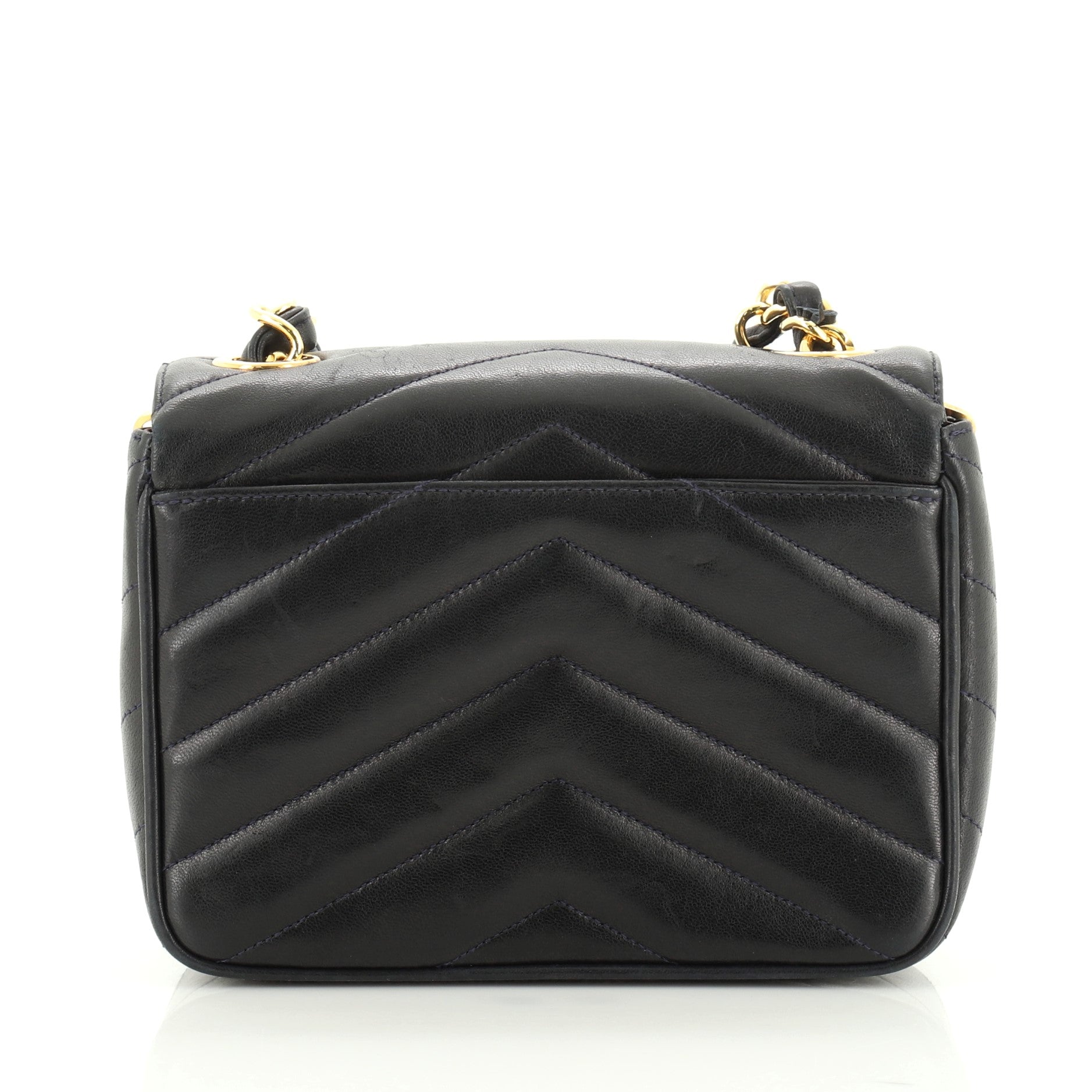 Vintage Envelope Flap Bag Chevron Lambskin Mini
