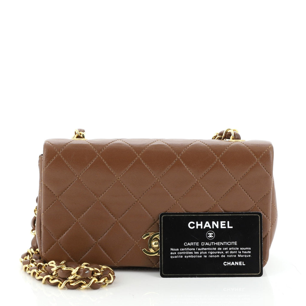 Vintage 3 Way Full Flap Bag Quilted Lambskin Mini