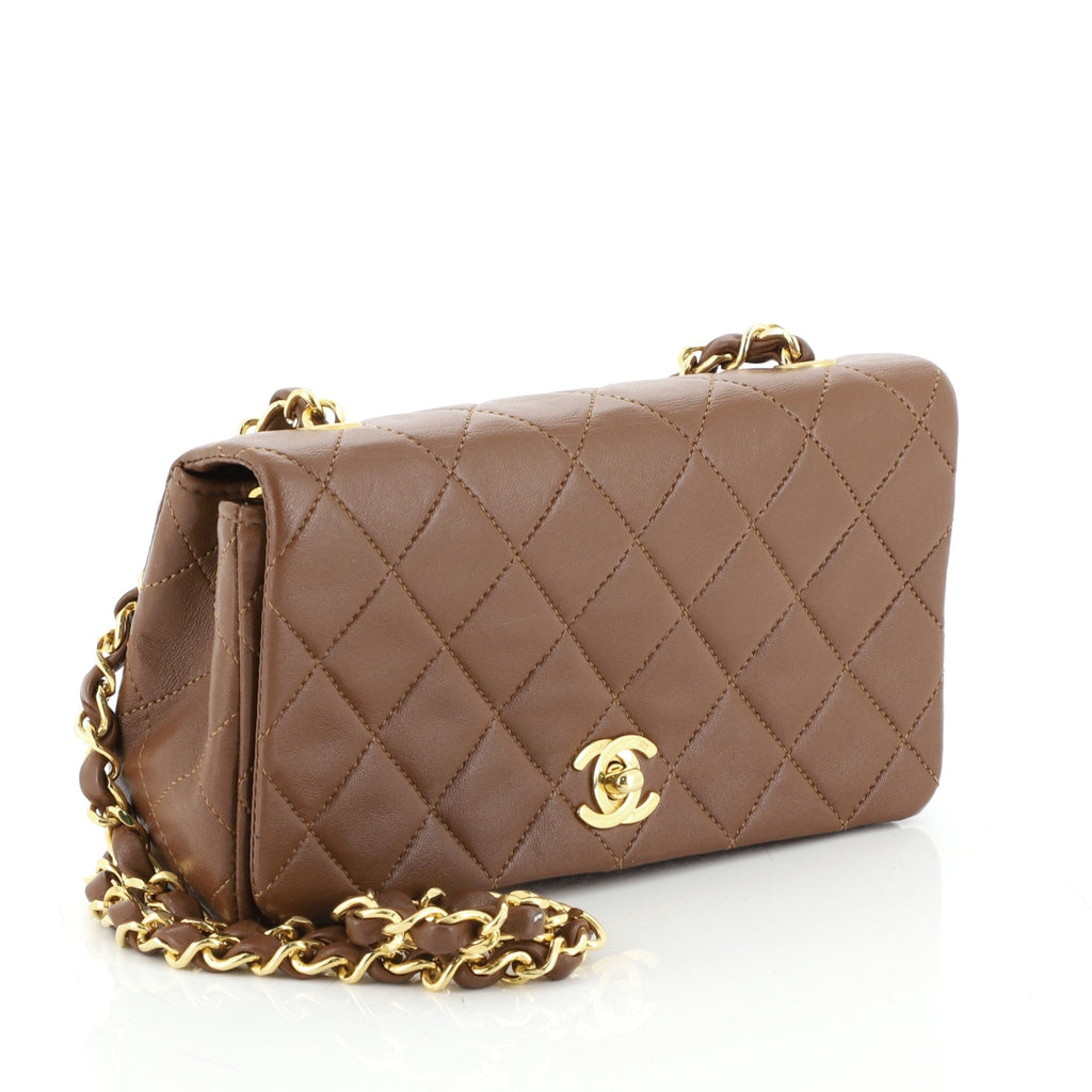 Vintage 3 Way Full Flap Bag Quilted Lambskin Mini