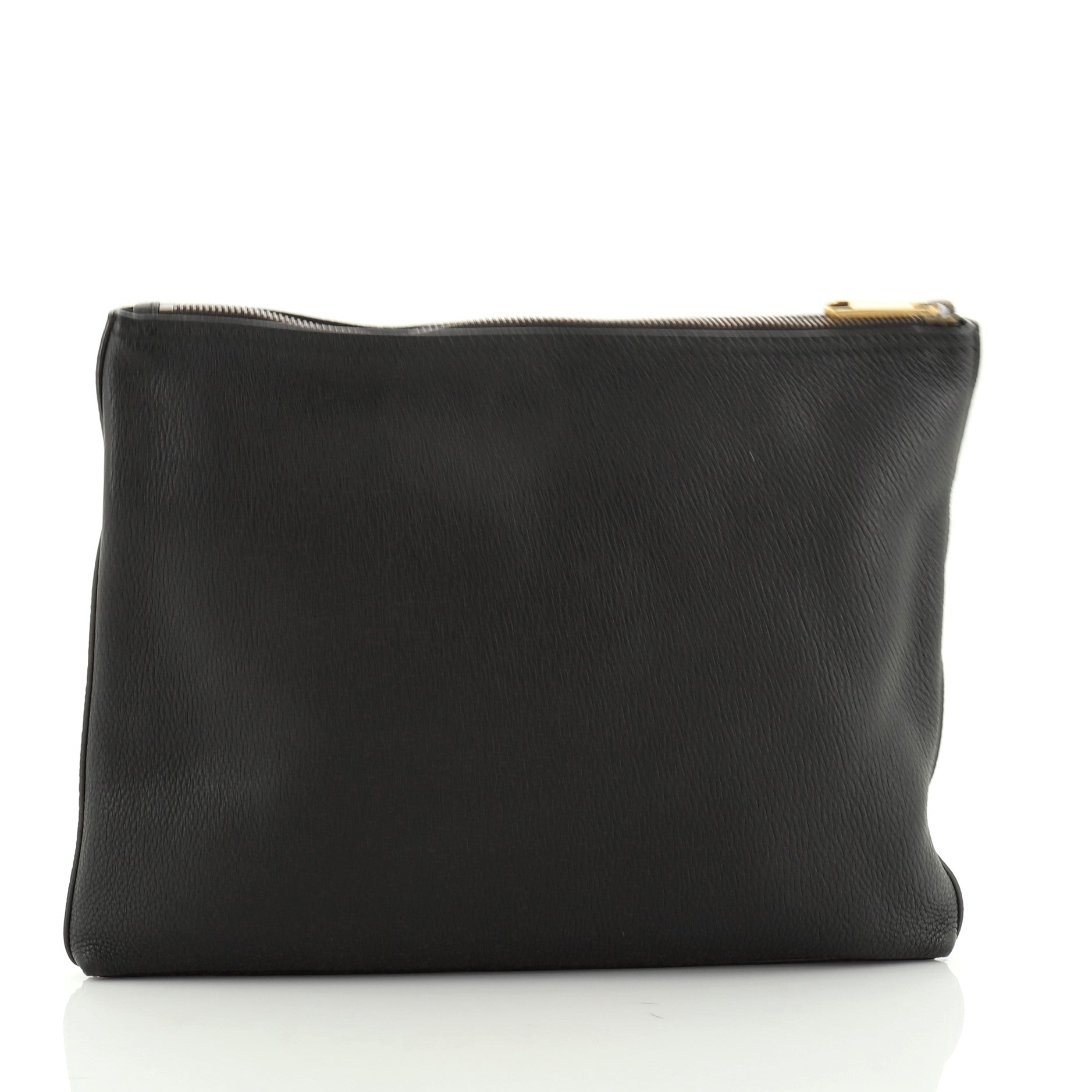 Logo Portfolio Clutch Printed Leather Medium