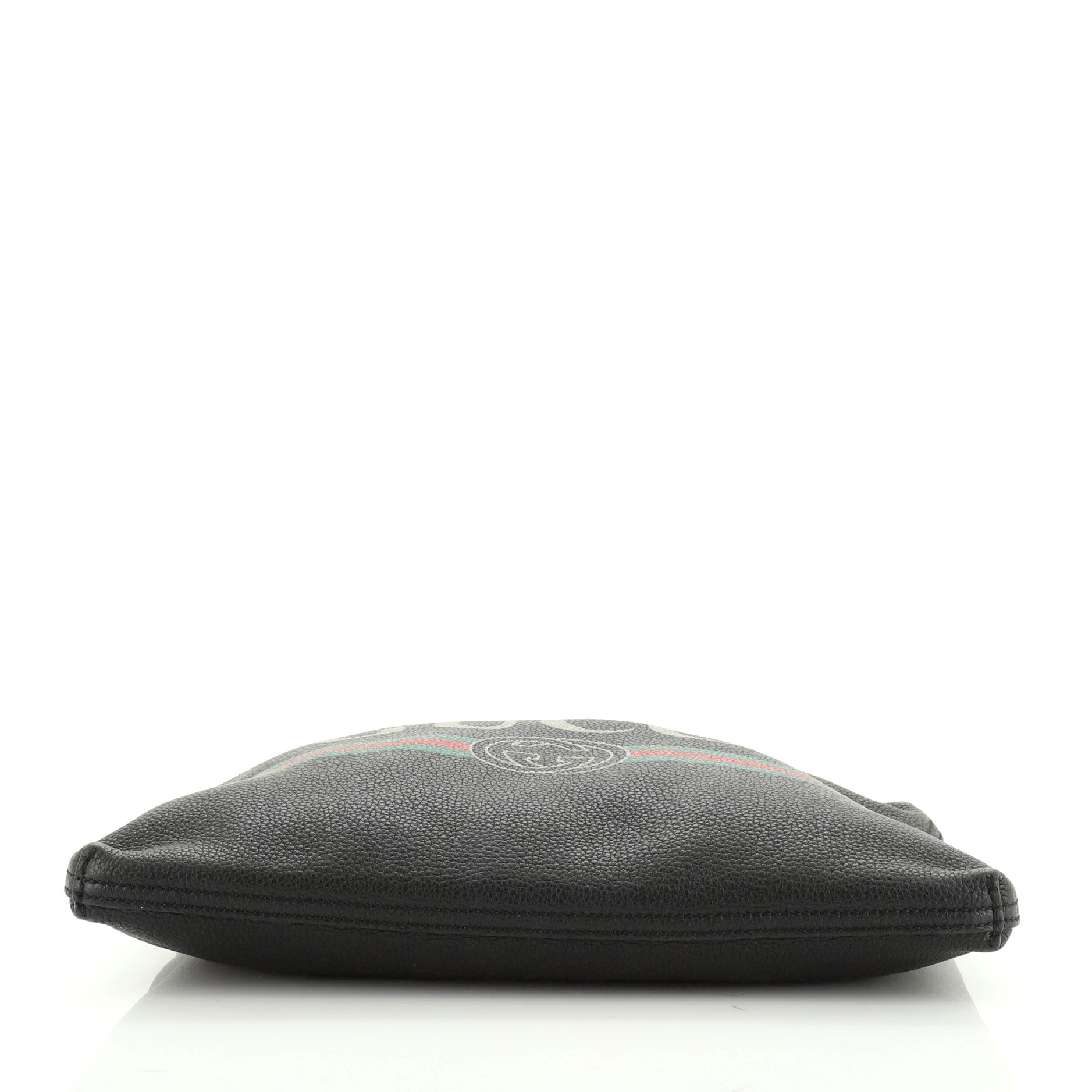 Logo Portfolio Clutch Printed Leather Medium