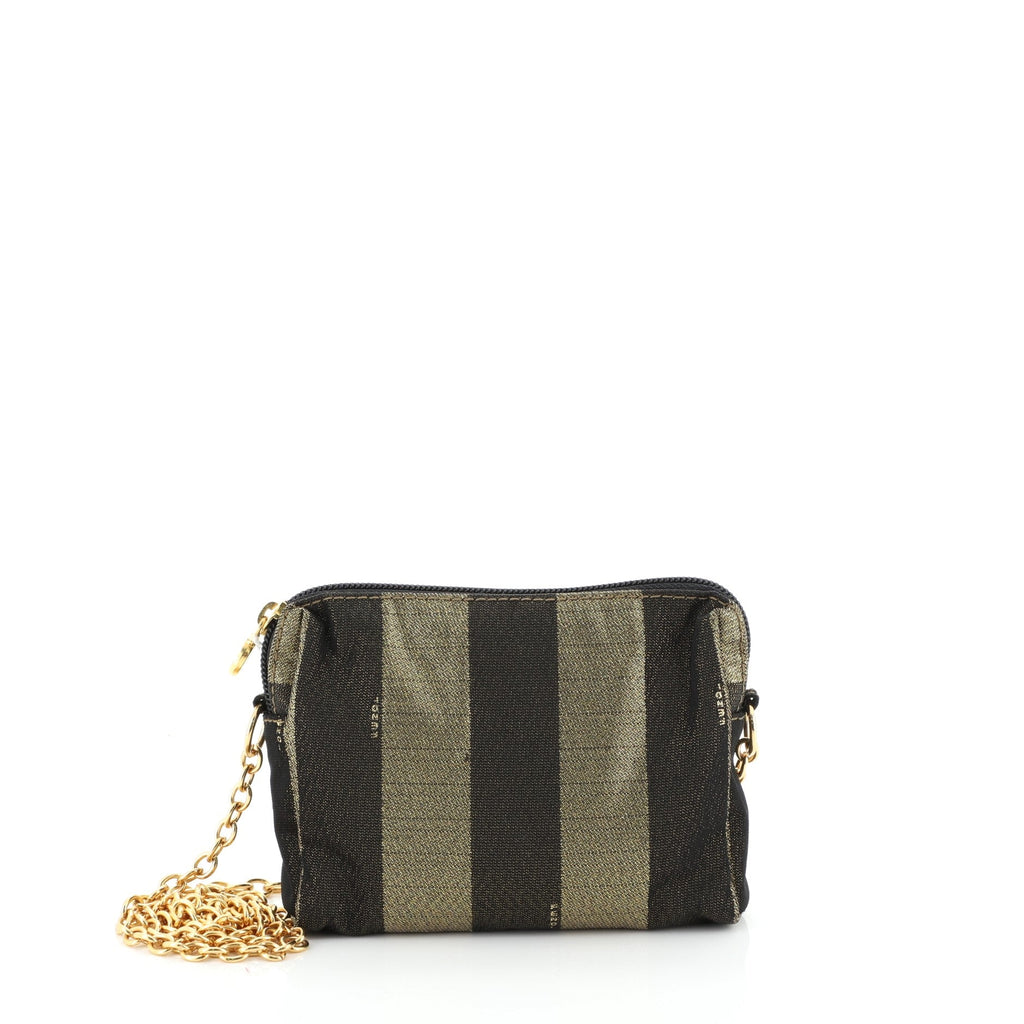 Vintage Chain Crossbody Metallic Pequin Canvas Mini