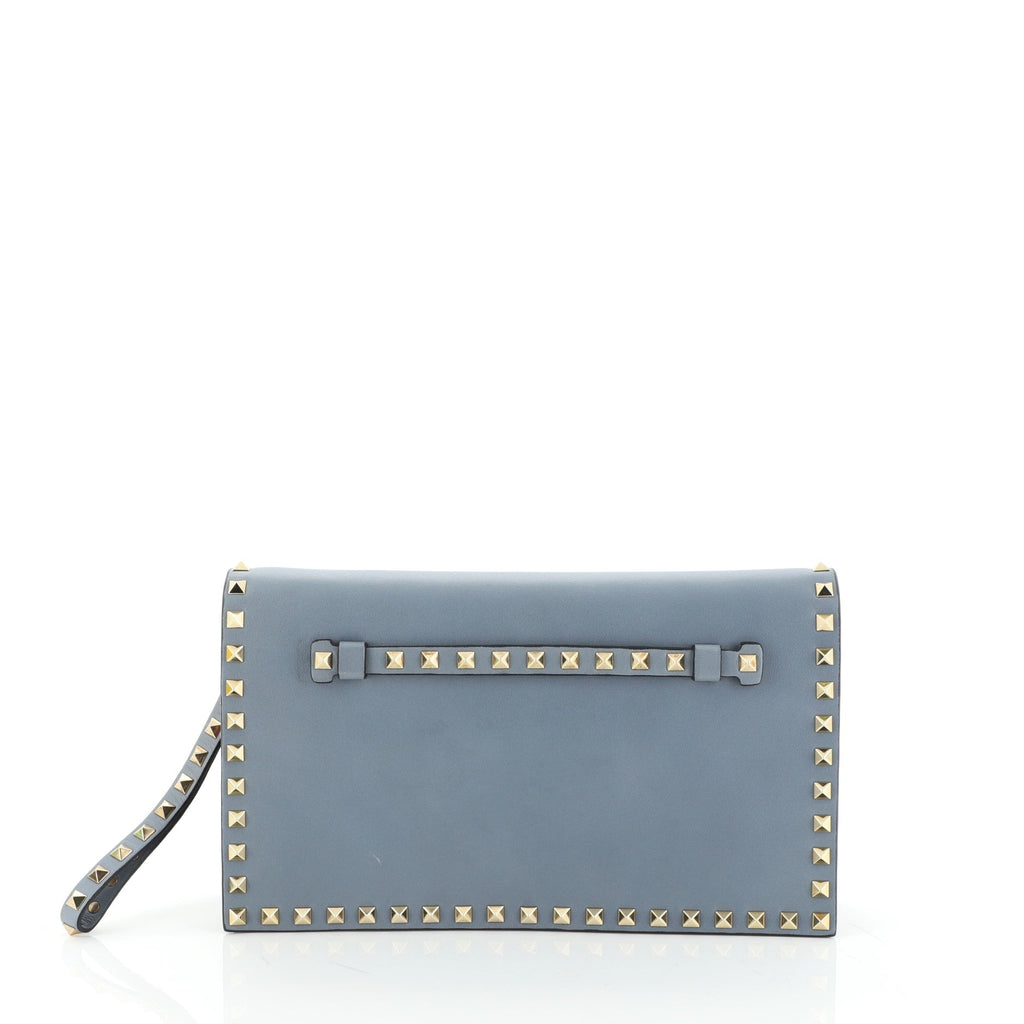 Rockstud Flap Clutch Leather