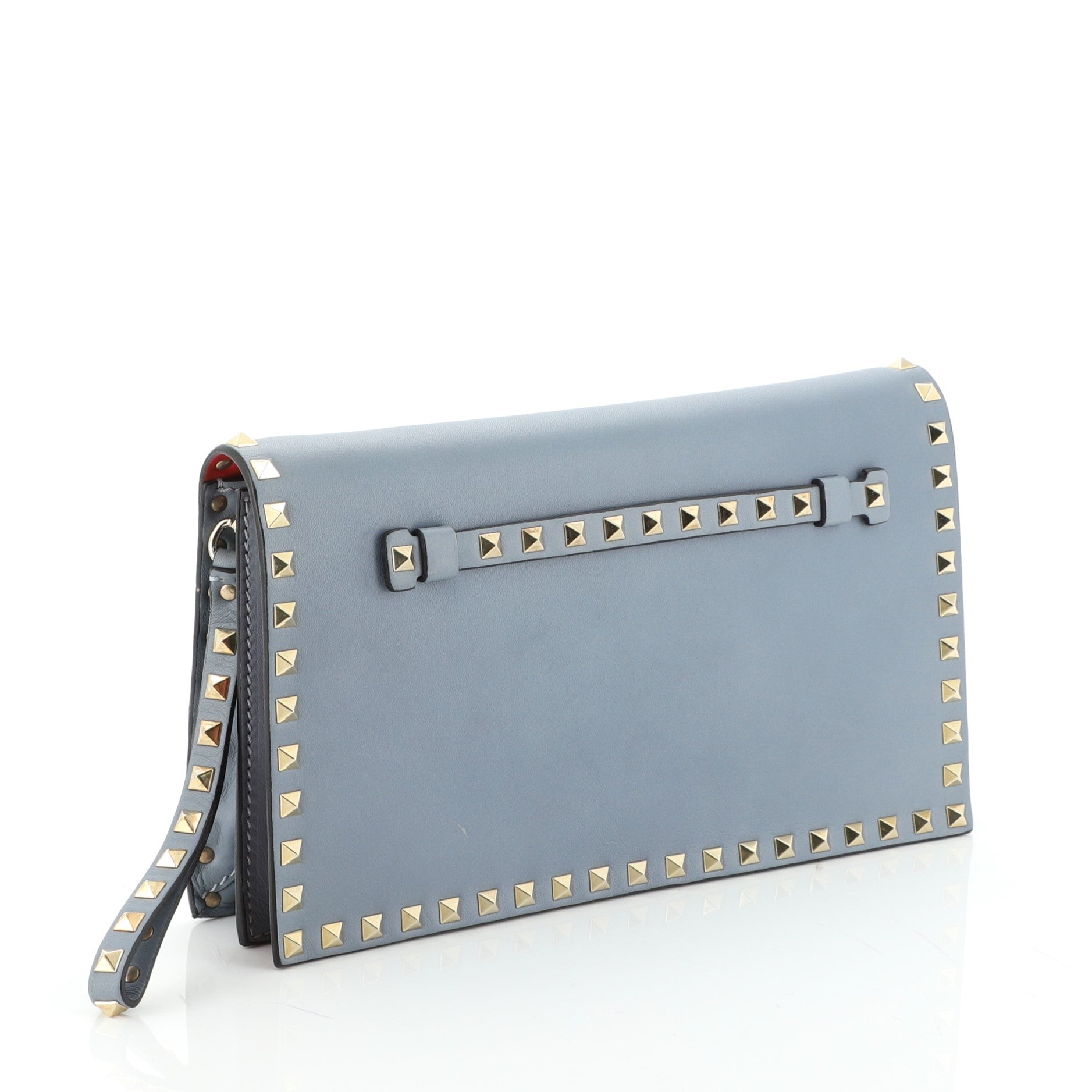 Rockstud Flap Clutch Leather