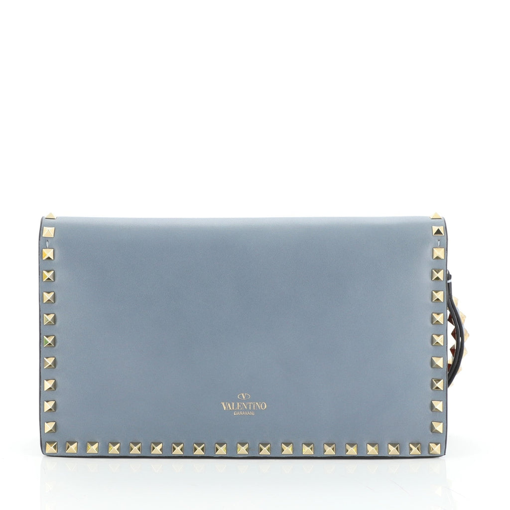 Rockstud Flap Clutch Leather
