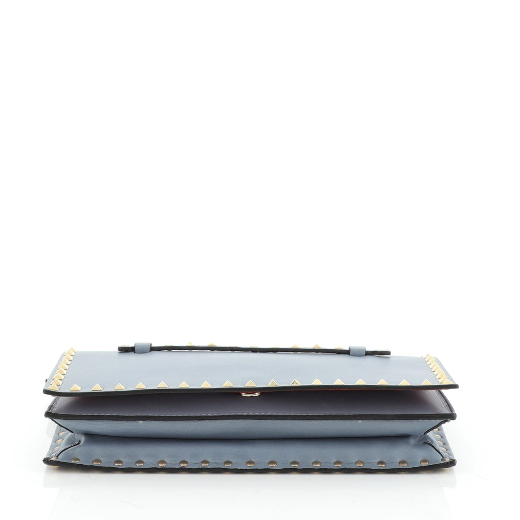 Rockstud Flap Clutch Leather