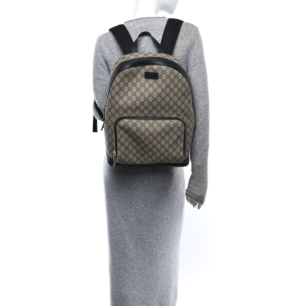 GG Supreme Monogram Medium Backpack Black