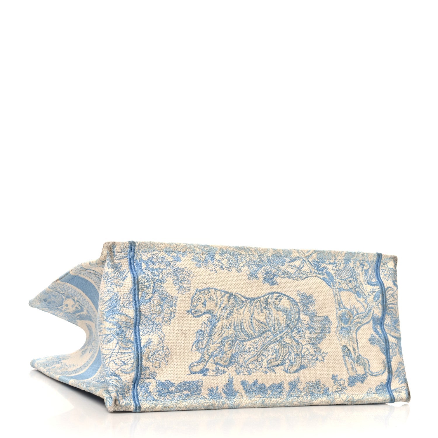 Canvas Embroidered Medium Dioriviera Toile De Jouy Book Tote Light Blue