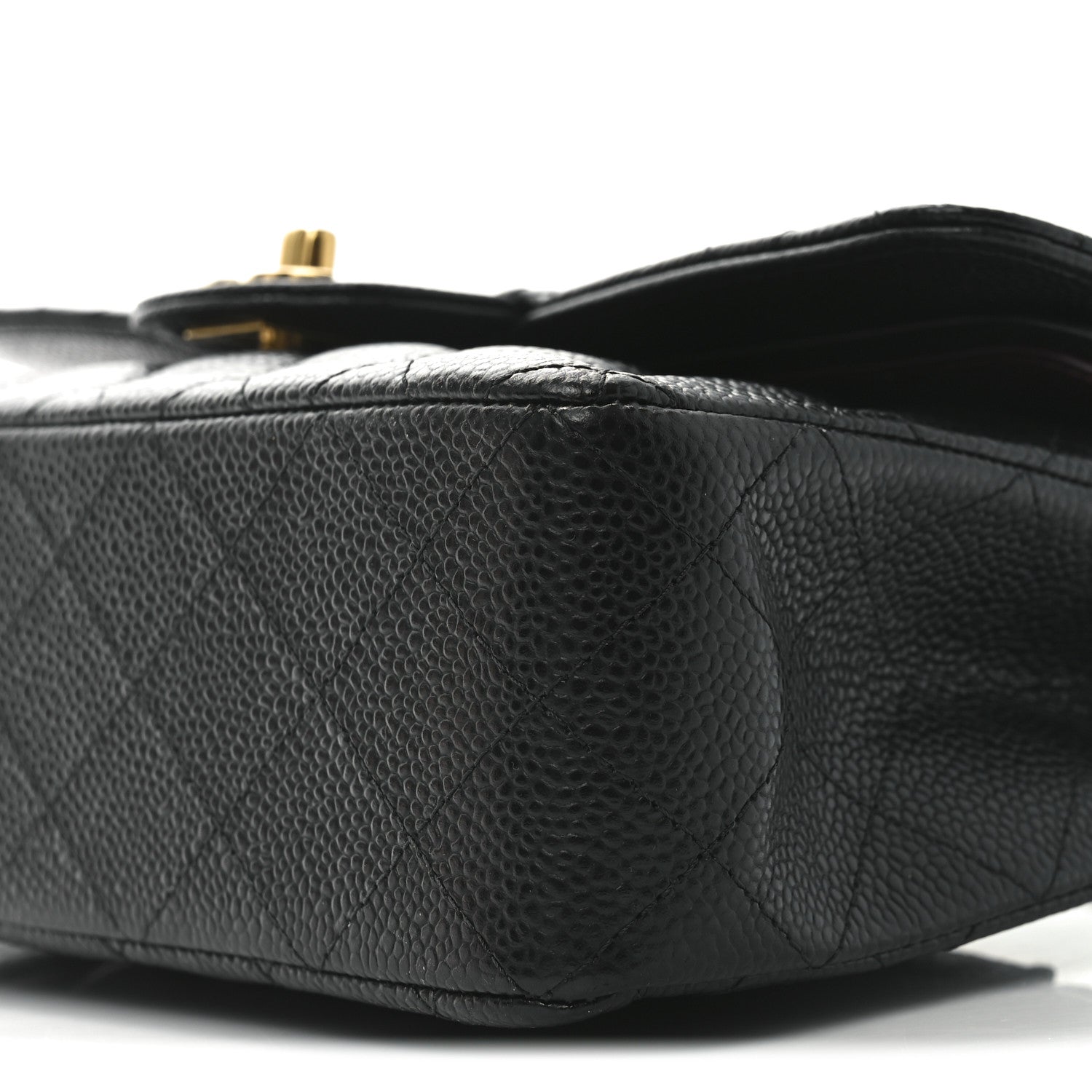 Caviar Quilted Small Double Flap Black