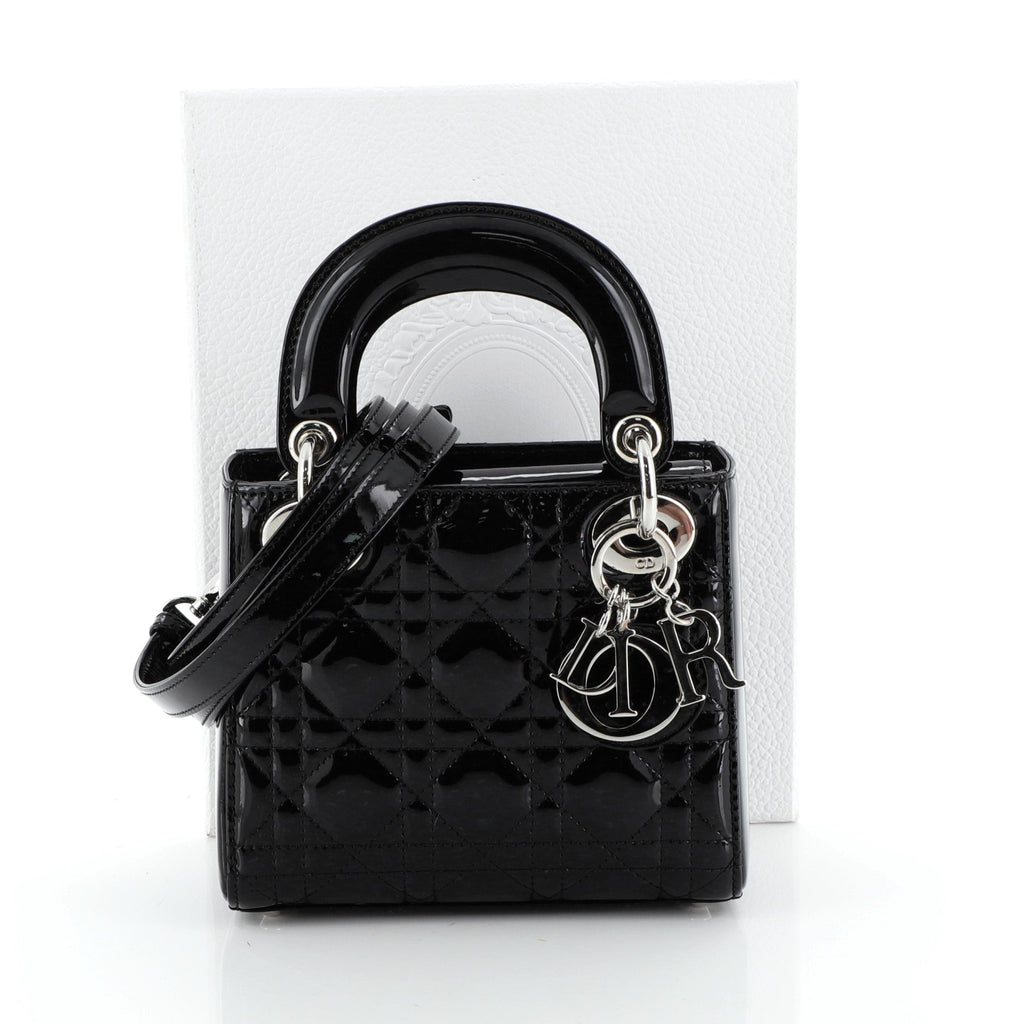 Lady Dior Bag Cannage Quilt Patent Mini