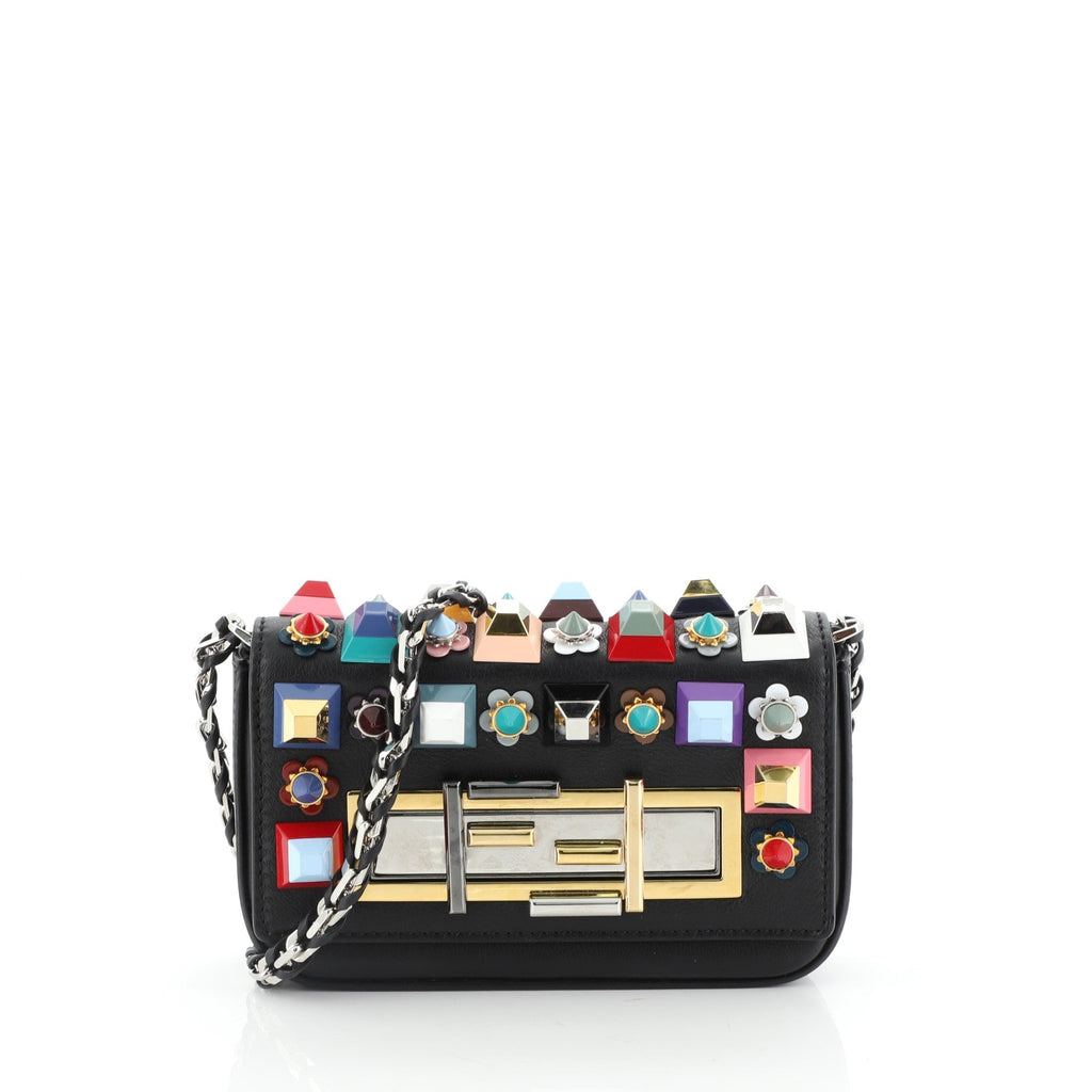 3Baguette Crossbody Bag Studded Leather Mini