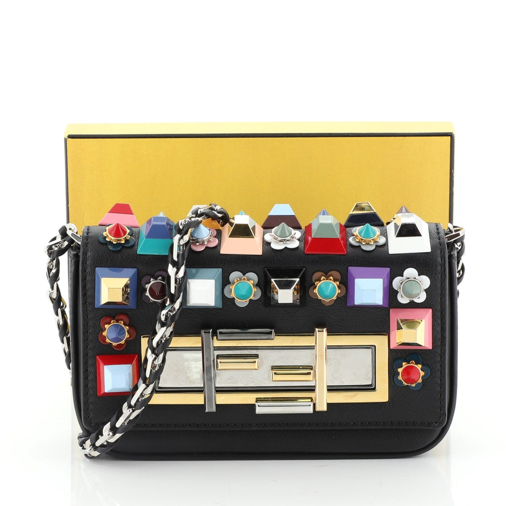 3Baguette Crossbody Bag Studded Leather Mini