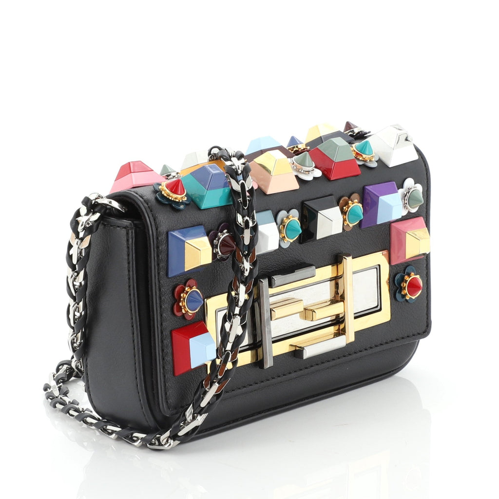 3Baguette Crossbody Bag Studded Leather Mini