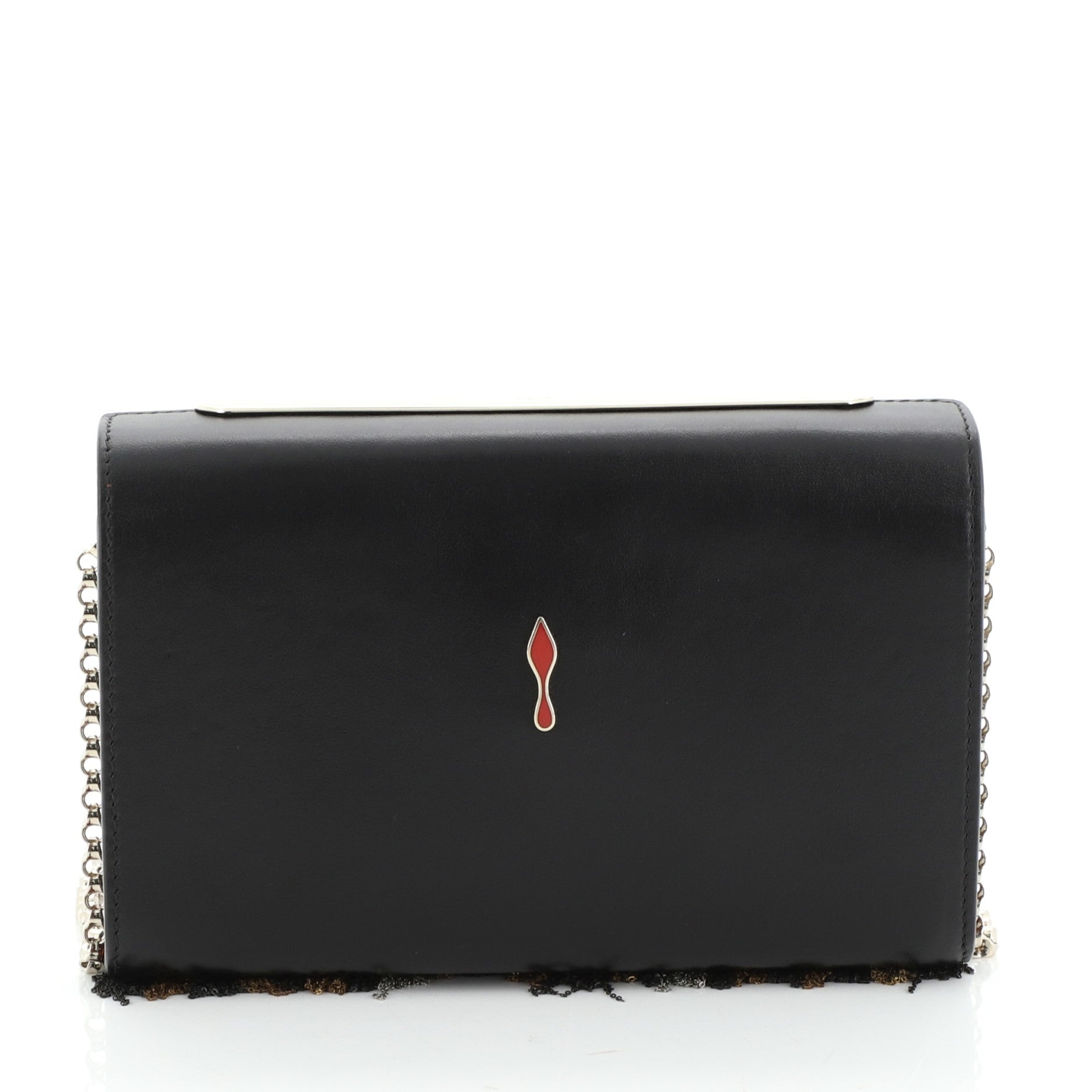 Vanite Clutch Chain Fringe Over Leather Mini