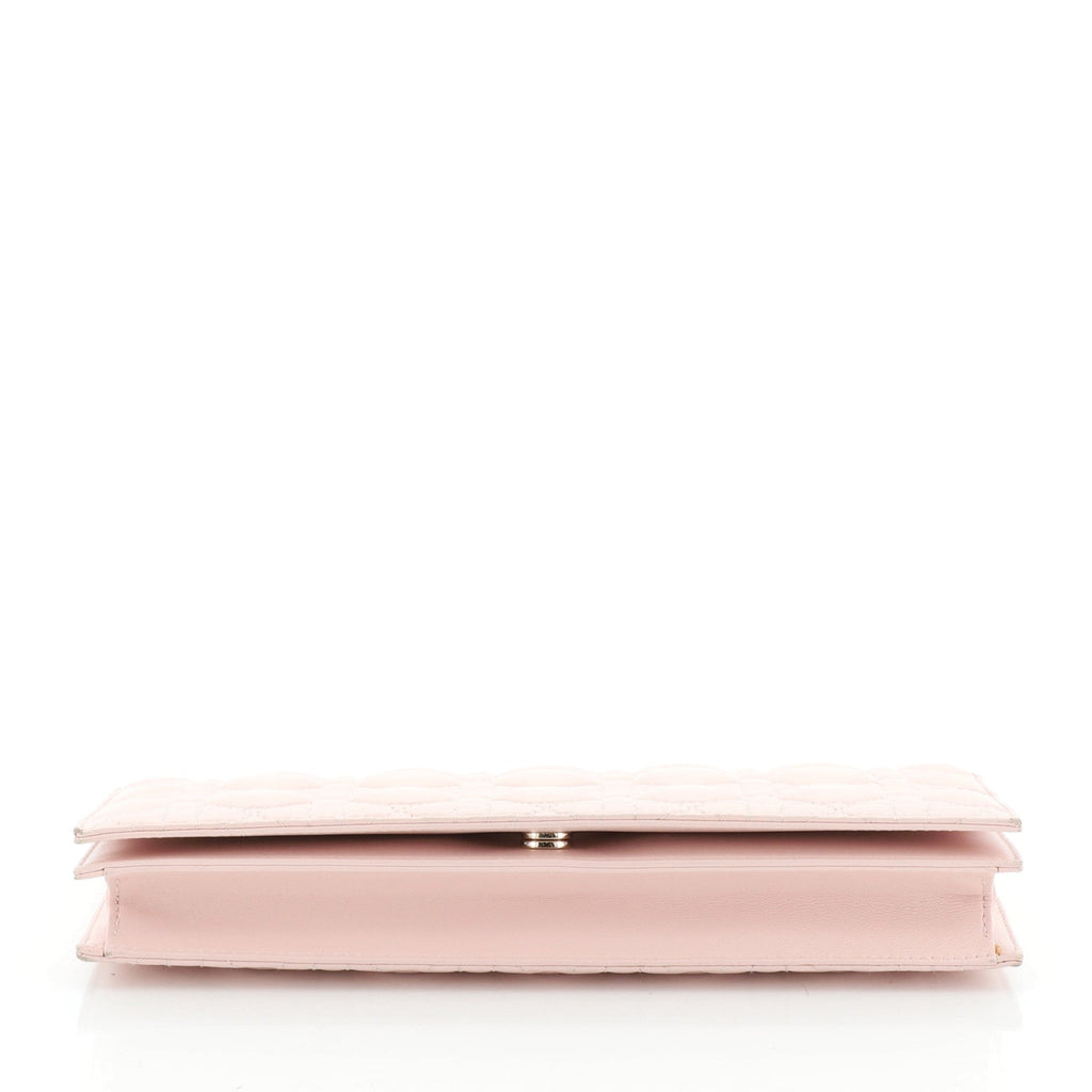 Lady Dior Chain Convertible Clutch Cannage Quilt Leather Long
